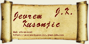 Jevrem Kusonjić vizit kartica